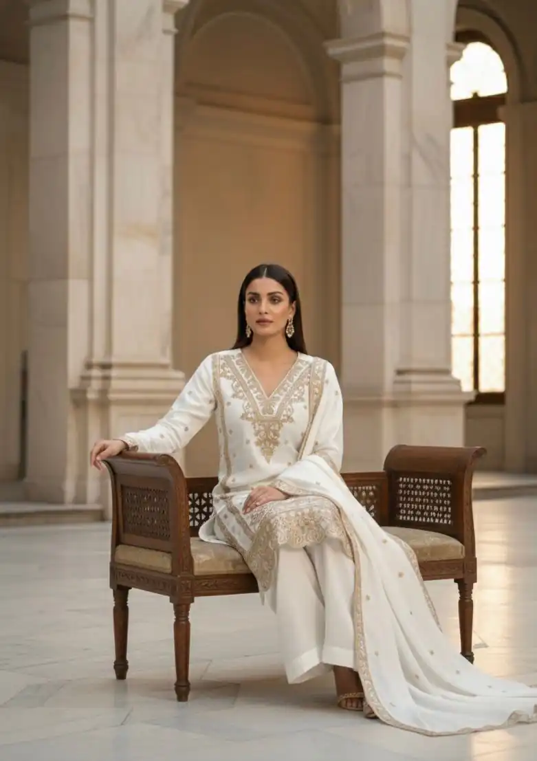 BE 444 White Color Organza Silk Salwar Suit with Embroidery Work. Special Price ₹2099. Delivery 4-6 Working Days. Shop now. | Jump Suits, Salwar suit, Casual Suits, Creative suits, Designer Suits, Palazzo Suits, Party Wear Suits, Patiala Suits, Straight Suits