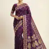 MB 213 Wine Color Zari Work & Lace Work Saree in Banarasi Soft. Grab it for ₹1899. Delivery 4-6 Working Days .Online Shop now. | Sarees, Bollywood Sarees, Creative Sarees, Designer Sarees, Embroidered Sarees, Ethnic Saree, Modern Digital sarees, Party Wear Sarees