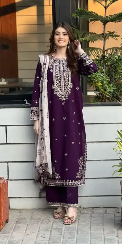 LG 2056 Wine Color Faux Georgette Salwar Suit with Embroidery Work. Get it for ₹2049. Delivery 4-6 Working Days. Shop now. | Jump Suits, Tops & Bottoms, Track Suits, Salwar suit, Casual Suits, Creative suits, Designer Suits, Palazzo Suits, Party Wear Suits, Patiala Suits, Straight Suits, Trendy Wear