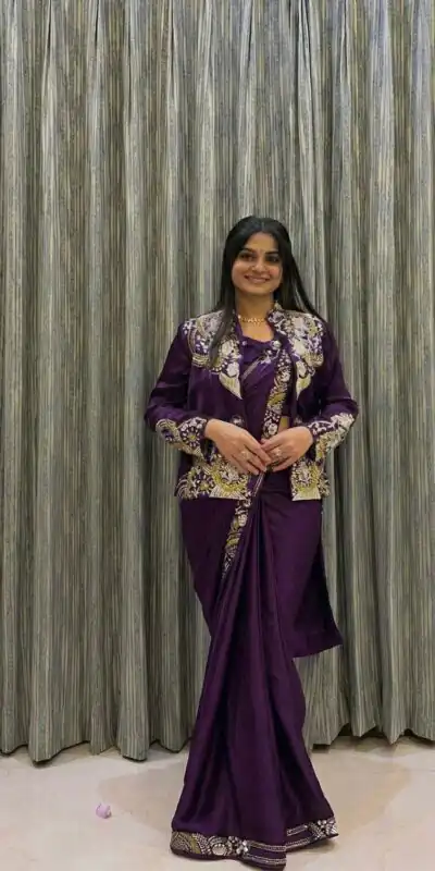 BE 433 Wine Color French Crape Saree with Embroidery Work.Wedding, Party, Festive, Events, Best Price ₹2099. Delivery 4-6 Working Days. Shop now. | Sarees, Bollywood Sarees, Creative Sarees, Designer Sarees, Embroidered Sarees, Ethnic Saree, Modern Digital sarees, Party Wear Sarees