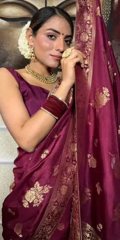 KPR 226 Wine Soft Lichi Silk Saree Perfect for Wedding, Party, Raksha Bandhan, Sangeet, Eid – . Get it for ₹1399. Delivery 4-6 Working Days. | Sarees, Bollywood Sarees, Creative Sarees, Designer Sarees, Embroidered Sarees, Ethnic Saree, Modern Digital sarees, Party Wear Sarees