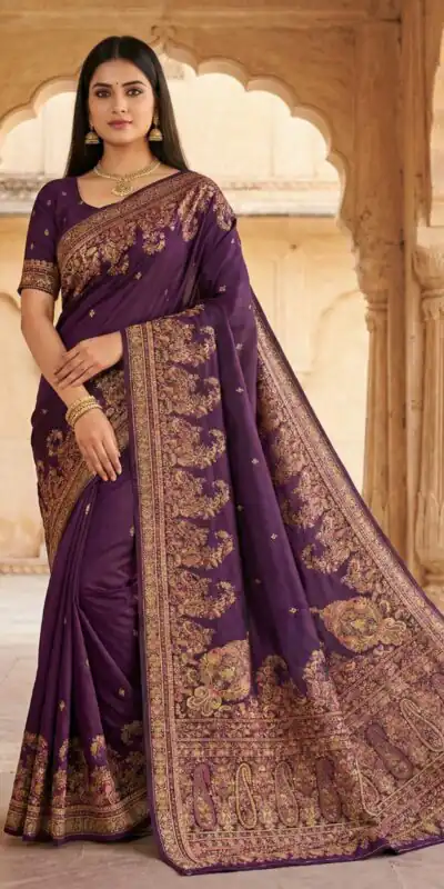 MB 46 Wine Color Pashmina Silk Saree with Lace Work & Lace Border. Now at just ₹2399. Delivery 4-6 Working Days. Shop now. | Sarees, Bollywood Sarees, Creative Sarees, Designer Sarees, Embroidered Sarees, Ethnic Saree, Modern Digital sarees, Party Wear Sarees