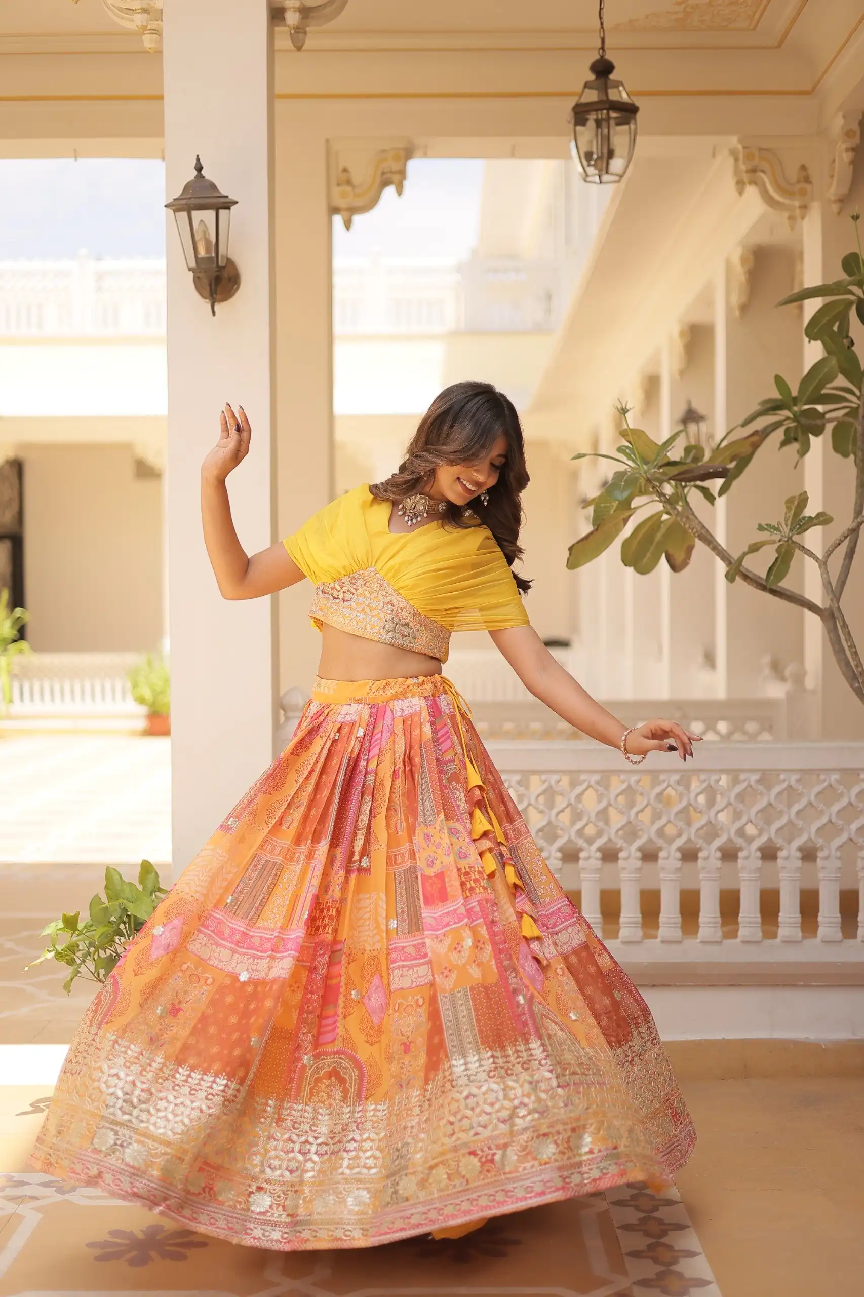 KA 5032 Yellow Lehenga Choli Perfect for Wedding, Party, Temple Visit, Anniversary, Haldi – Best Price ₹3149. Delivery 4-6 Working Days. Shop now. | Lehenga, Bollywood Lehenga, Creative Lehenga, Designer Lehenga, Embroidered Lehenga, Party Wear Lehenga