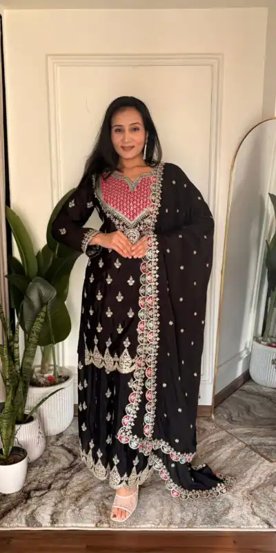 WW G 6000 Black Viscous Chinon Salwar Suit with Lace Work & Embroidery Work. Exclusive Offer βΉ2499. Delivery 4-6 Working Days. Shop now. | Jump Suits, Salwar suit, Casual Suits, Creative suits, Designer Suits, Palazzo Suits, Party Wear Suits, Patiala Suits, Straight Suits