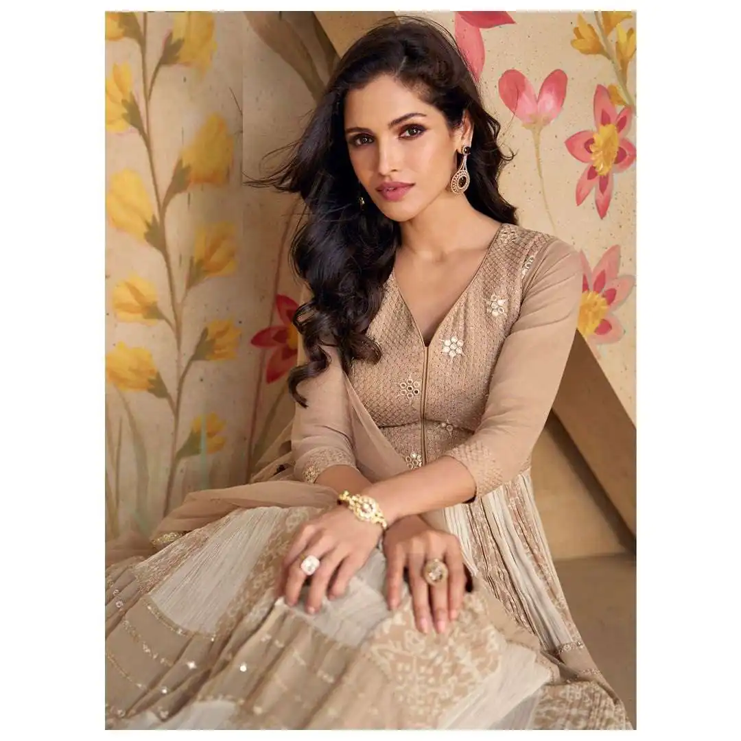 FC 5502 Cream Color Dual Tone Star Georgette Salwar Suit with Embroidery Work. Affordable Price ₹2649. Delivery 4-6 Working Days. Shop now. | Jump Suits, Salwar suit, Casual Suits, Creative suits, Designer Suits, Palazzo Suits, Party Wear Suits, Patiala Suits, Straight Suits