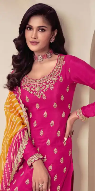 FC 72961 Pink Viscous Chinon Salwar Suit with Lace Work & Embroidery Work. Exclusive Offer ₹2549. Delivery 4-6 Working Days. Shop now. | Jump Suits, Salwar suit, Casual Suits, Creative suits, Designer Suits, Palazzo Suits, Party Wear Suits, Patiala Suits, Straight Suits
