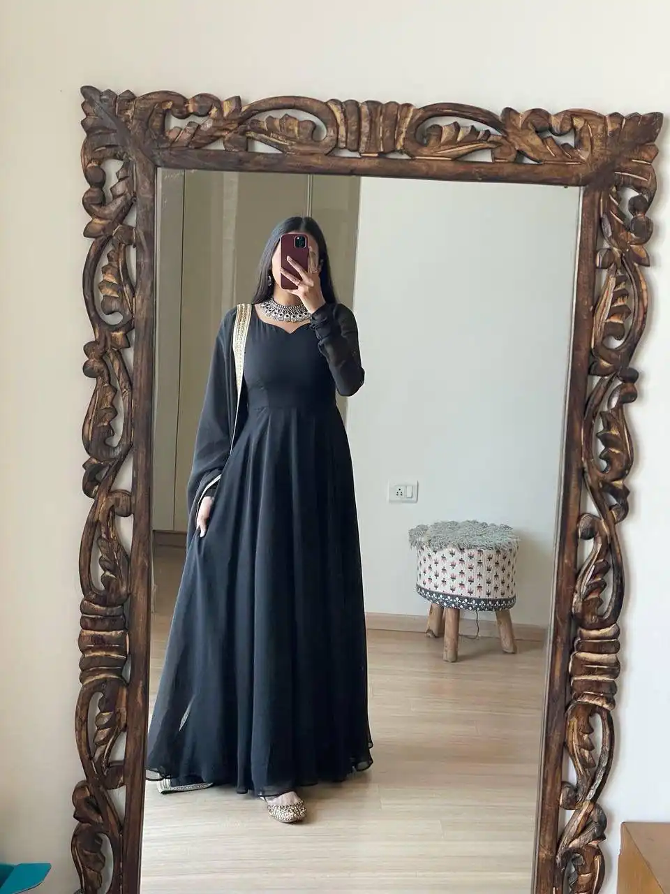 FB L226 Black Faux Georgette Gown Perfect for Wedding, Party, Makar Sankranti, Karwa Chauth, Ethnic Day – . Now at just ₹1799. Delivery 4-6 Working D | Gowns, Bollywood Gowns, Creative Gowns, Designer Gowns, Embroidered Gowns, Party Wear Gowns