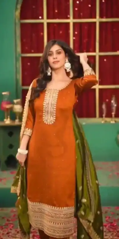 DC 96 Orange Color Chinon Silk Salwar Suit with Embroidery Work. Online Get it for ₹2149. Delivery 4-6 Working Days. Shop now. | Jump Suits, Salwar suit, Casual Suits, Creative suits, Designer Suits, Palazzo Suits, Party Wear Suits, Patiala Suits, Straight Suits