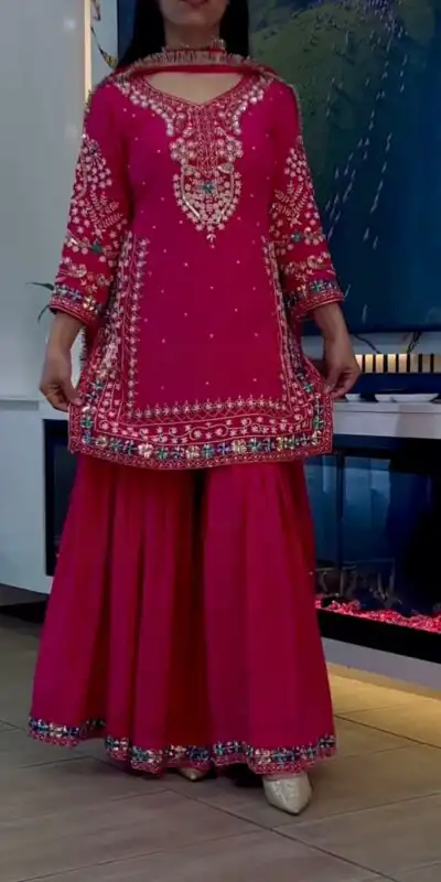 MF 457 Pink Color Chinon Silk Salwar Suit with Embroidery Work. Online Get it for ₹2149. Delivery 4-6 Working Days. Shop now. | Jump Suits, Salwar suit, Casual Suits, Creative suits, Designer Suits, Palazzo Suits, Party Wear Suits, Patiala Suits, Straight Suits