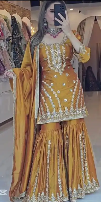 ND 5036 Yellow Color Chinon Silk Salwar Suit with Embroidery Work. Online Get it for ₹2149. Delivery 4-6 Working Days. Shop now. | Jump Suits, Salwar suit, Casual Suits, Creative suits, Designer Suits, Palazzo Suits, Party Wear Suits, Patiala Suits, Straight Suits
