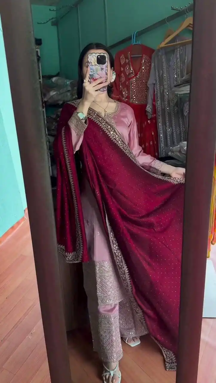 DC G76 Baby Pink Color Chinon Salwar Suit with Lace Work & Embroidery Work. Get it for ₹1949. Delivery 4-6 Working Days. Shop now. | Jump Suits, Tops & Bottoms, Track Suits, Salwar suit, Casual Suits, Creative suits, Designer Suits, Palazzo Suits, Party Wear Suits, Patiala Suits, Straight Suits, Trendy Wear