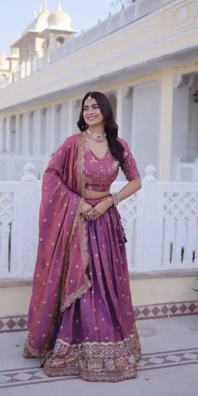 KA 5066 Purple Ysl Silk Lehenga Choli Perfect for Wedding, Party, Lohri, Pongal, Engagement – . Now at just ₹2649. Delivery 4-6 Working Days. Shop now. | Lehenga, Bollywood Lehenga, Creative Lehenga, Designer Lehenga, Embroidered Lehenga, Party Wear Lehenga