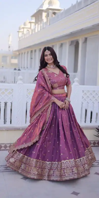 KA 5066 Purple Ysl Silk Lehenga Choli Perfect for Wedding, Party, Lohri, Pongal, Engagement β . Now at just βΉ2649. Delivery 4-6 Working Days. Shop now. | Lehenga, Bollywood Lehenga, Creative Lehenga, Designer Lehenga, Embroidered Lehenga, Party Wear Lehenga