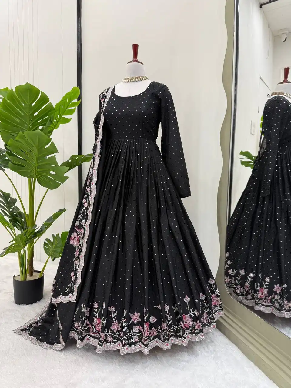 RTC 5873 Black Color Chinon Silk Salwar Suit with Designer Work. Exclusive Offer ₹2449. Delivery 4-6 Working Days. Shop now. | Jump Suits, Salwar suit, Casual Suits, Creative suits, Designer Suits, Palazzo Suits, Party Wear Suits, Patiala Suits, Straight Suits