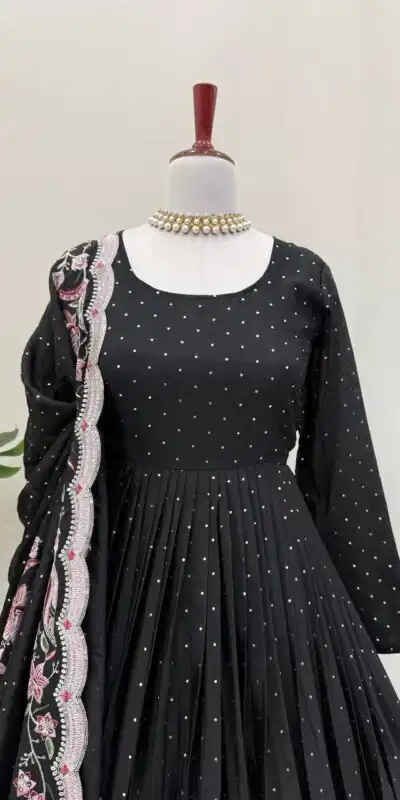 RTC 5873 Black Color Chinon Silk Salwar Suit with Designer Work. Exclusive Offer ₹2449. Delivery 4-6 Working Days. Shop now. | Jump Suits, Salwar suit, Casual Suits, Creative suits, Designer Suits, Palazzo Suits, Party Wear Suits, Patiala Suits, Straight Suits