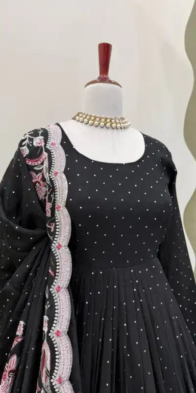 RTC 5873 Black Color Chinon Silk Salwar Suit with Designer Work. Exclusive Offer ₹2449. Delivery 4-6 Working Days. Shop now. | Jump Suits, Salwar suit, Casual Suits, Creative suits, Designer Suits, Palazzo Suits, Party Wear Suits, Patiala Suits, Straight Suits