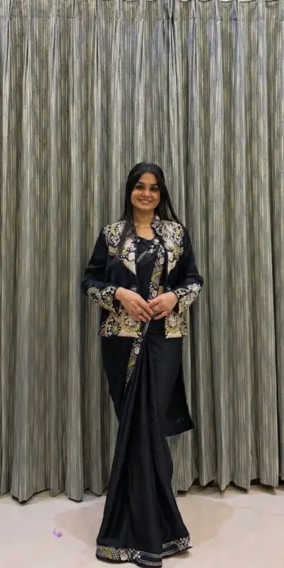 BE 433 Black Color French Crape Saree with Embroidery Work. Online Best Price ₹2099. Delivery 4-6 Working Days. Shop now. | Sarees, Bollywood Sarees, Creative Sarees, Designer Sarees, Embroidered Sarees, Ethnic Saree, Modern Digital sarees, Party Wear Sarees