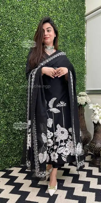 DC 101 Black Georgette Salwar Suit Perfect for Wedding, Party, Traditional Day, Durga Puja, Reception – . Now at just ₹1649. Delivery 4-6 Working D | Jump Suits, Salwar suit, Casual Suits, Creative suits, Designer Suits, Palazzo Suits, Party Wear Suits, Patiala Suits, Straight Suits