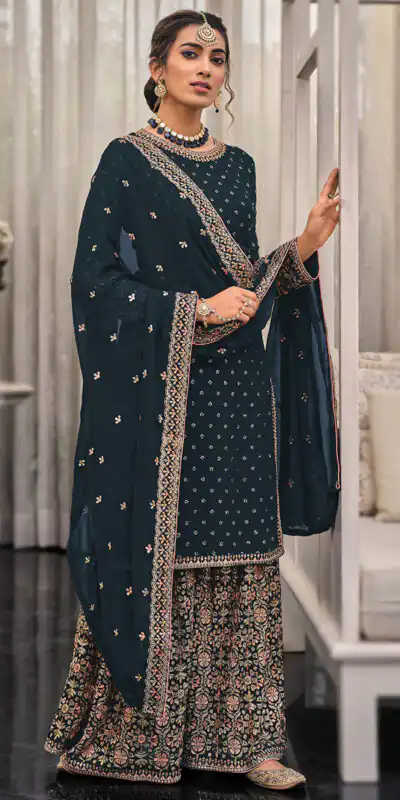 FC 1448 Black Georgette Salwar Suit with Embroidery Work & Lace Work. Exclusive Offer ₹2599. Delivery 4-6 Working Days. Shop now. | Jump Suits, Tops & Bottoms, Track Suits, Salwar suit, Casual Suits, Creative suits, Designer Suits, Palazzo Suits, Party Wear Suits, Patiala Suits, Straight Suits, Trendy Wear