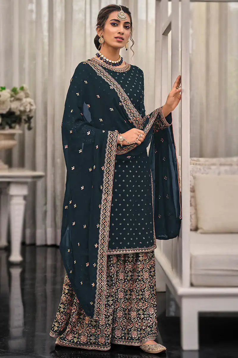 FC 1448 Black Georgette Salwar Suit with Embroidery Work & Lace Work. Exclusive Offer ₹2599. Delivery 4-6 Working Days. Shop now. | Jump Suits, Tops & Bottoms, Track Suits, Salwar suit, Casual Suits, Creative suits, Designer Suits, Palazzo Suits, Party Wear Suits, Patiala Suits, Straight Suits, Trendy Wear