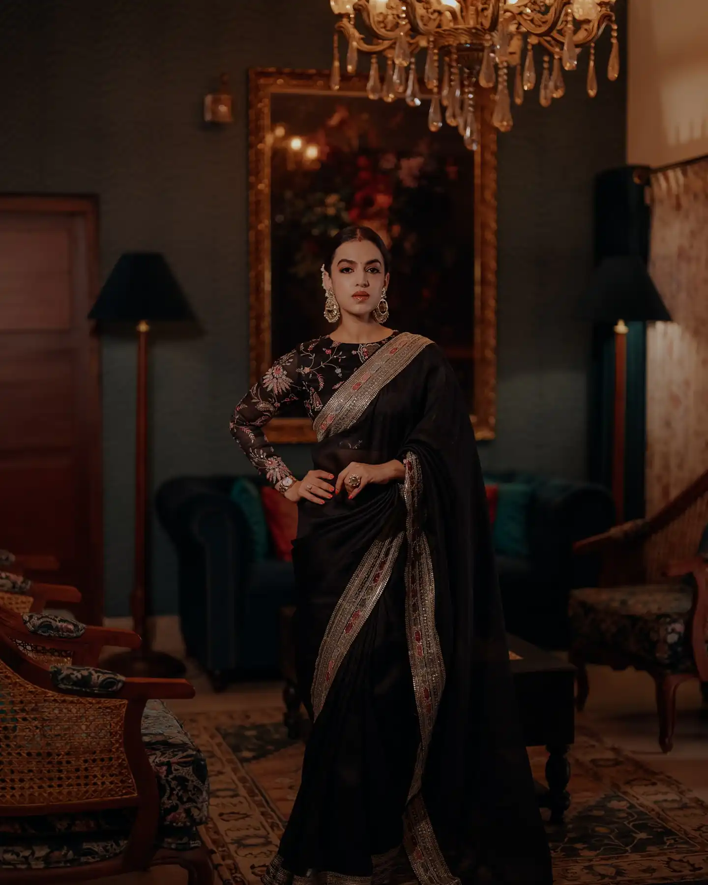 NC 5490 Black Space Silk With Sequins Work Saree. Perfect for Wedding, Party, Onam, Family Gatherings, – Festive Deal ₹2449. Delivery 4-6 Working Days | Sarees, Bollywood Sarees, Creative Sarees, Designer Sarees, Embroidered Sarees, Ethnic Saree, Modern Digital sarees, Party Wear Sarees