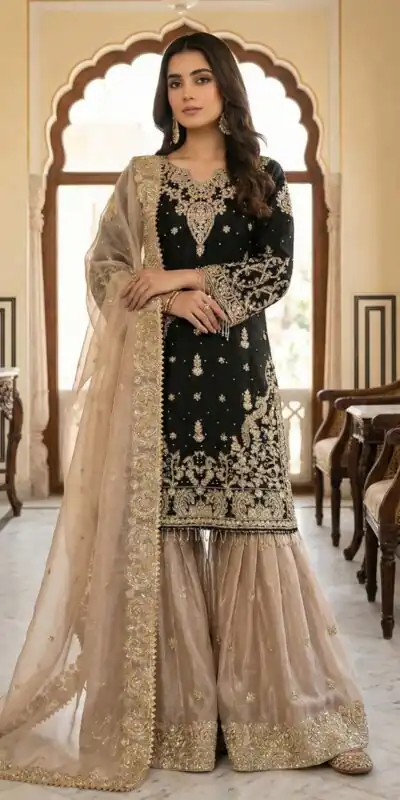 SR 1702 Black in Zimmy Choo Silk Lace Work & Embroidery Work Salwar Suit . Affordable Price ₹1949. Delivery 4-6 Working Days. Shop now. | Jump Suits, Tops & Bottoms, Track Suits, Salwar suit, Casual Suits, Creative suits, Designer Suits, Palazzo Suits, Party Wear Suits, Patiala Suits, Straight Suits, Trendy Wear