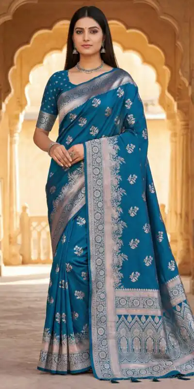 MB 39 Blue Color Banarasi Saree with Zari Work & Lace Work. Introductory Price ₹1899. Delivery 4-6 Working Days. Shop now. | Sarees, Bollywood Sarees, Creative Sarees, Designer Sarees, Embroidered Sarees, Ethnic Saree, Modern Digital sarees, Party Wear Sarees