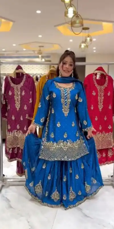 NF 1249 Blue Color Chinon Silk Salwar Suit with Embroidery Work. Online Get it for ₹2149. Delivery 4-6 Working Days. Shop now. | Jump Suits, Salwar suit, Casual Suits, Creative suits, Designer Suits, Palazzo Suits, Party Wear Suits, Patiala Suits, Straight Suits