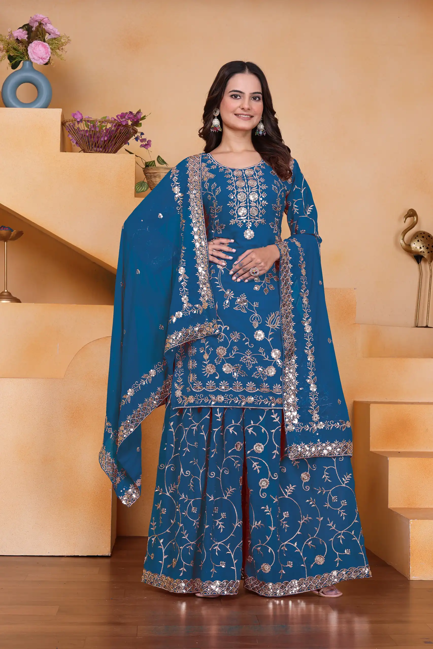 FE 99 Blue Color Fox Georgette Salwar Suit with Embroidery Work. Online Now at just ₹2549. Delivery 4-6 Working Days. Shop now. | Jump Suits, Salwar suit, Casual Suits, Creative suits, Designer Suits, Palazzo Suits, Party Wear Suits, Patiala Suits, Straight Suits