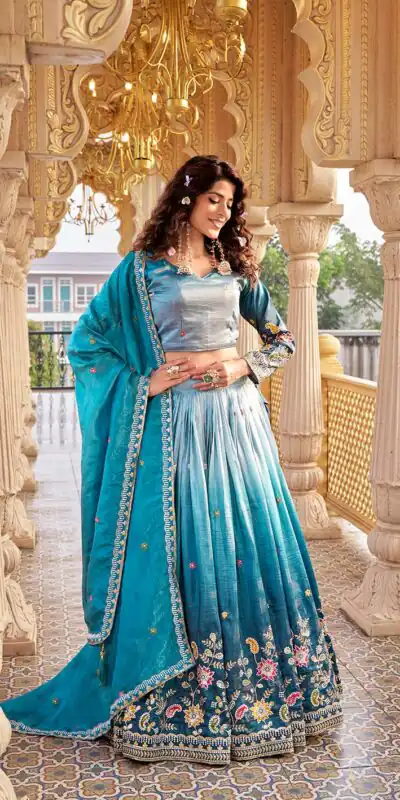 Ram 159 Blue Gold Crush Lehenga Choli Perfect for Wedding, Party, Ethnic Day, Karwa Chauth, Sangeet – . Special Price ₹2649. Delivery 4-6 Working Days. | Lehenga, Bollywood Lehenga, Creative Lehenga, Designer Lehenga, Embroidered Lehenga, Party Wear Lehenga