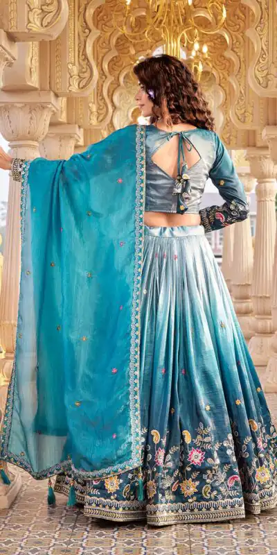 Ram 159 Blue Gold Crush Lehenga Choli Perfect for Wedding, Party, Ethnic Day, Karwa Chauth, Sangeet – . Special Price ₹2649. Delivery 4-6 Working Days. | Lehenga, Bollywood Lehenga, Creative Lehenga, Designer Lehenga, Embroidered Lehenga, Party Wear Lehenga