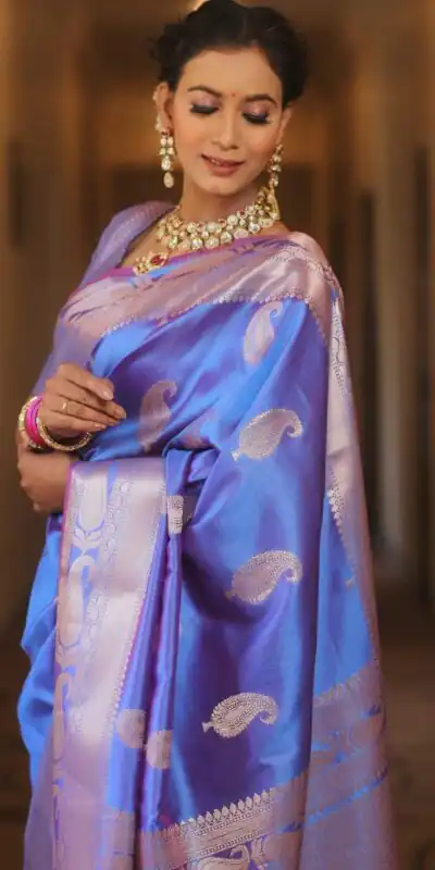 KPR 276 Blue in Soft Lichi Silk Lace Border & Lace Work Saree . Available at ₹1499 only. Delivery 4-6 Working Days. Shop now. | Sarees, Bollywood Sarees, Creative Sarees, Designer Sarees, Embroidered Sarees, Ethnic Saree, Modern Digital sarees, Party Wear Sarees