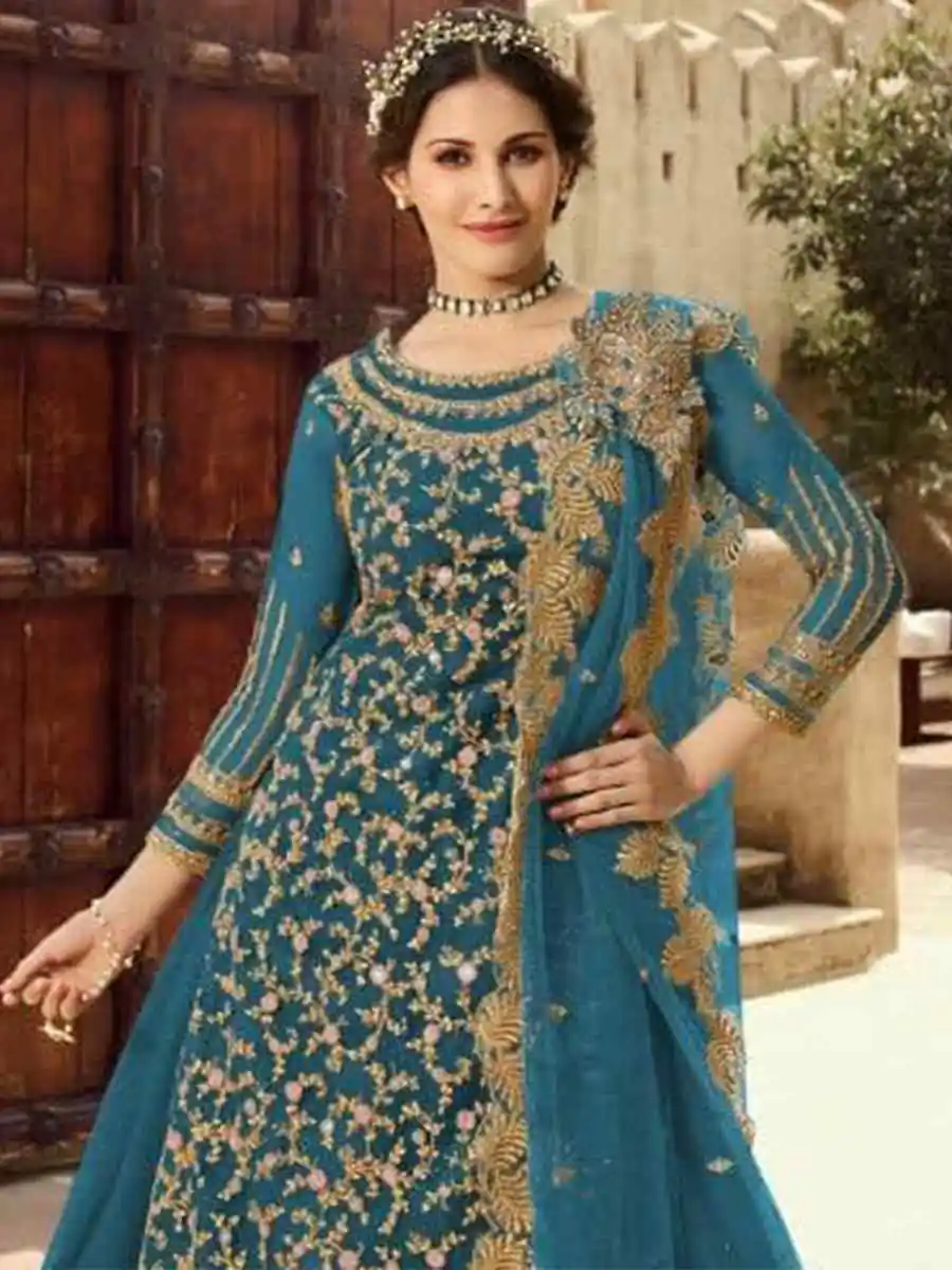 DS 15030 Blue Soft Net Salwar Suit Perfect for Wedding, Party, Baisakhi, Makar Sankranti, Pongal – . Special Price ₹2649. Delivery 4-6 Working | Jump Suits, Salwar suit, Casual Suits, Creative suits, Designer Suits, Palazzo Suits, Party Wear Suits, Patiala Suits, Straight Suits