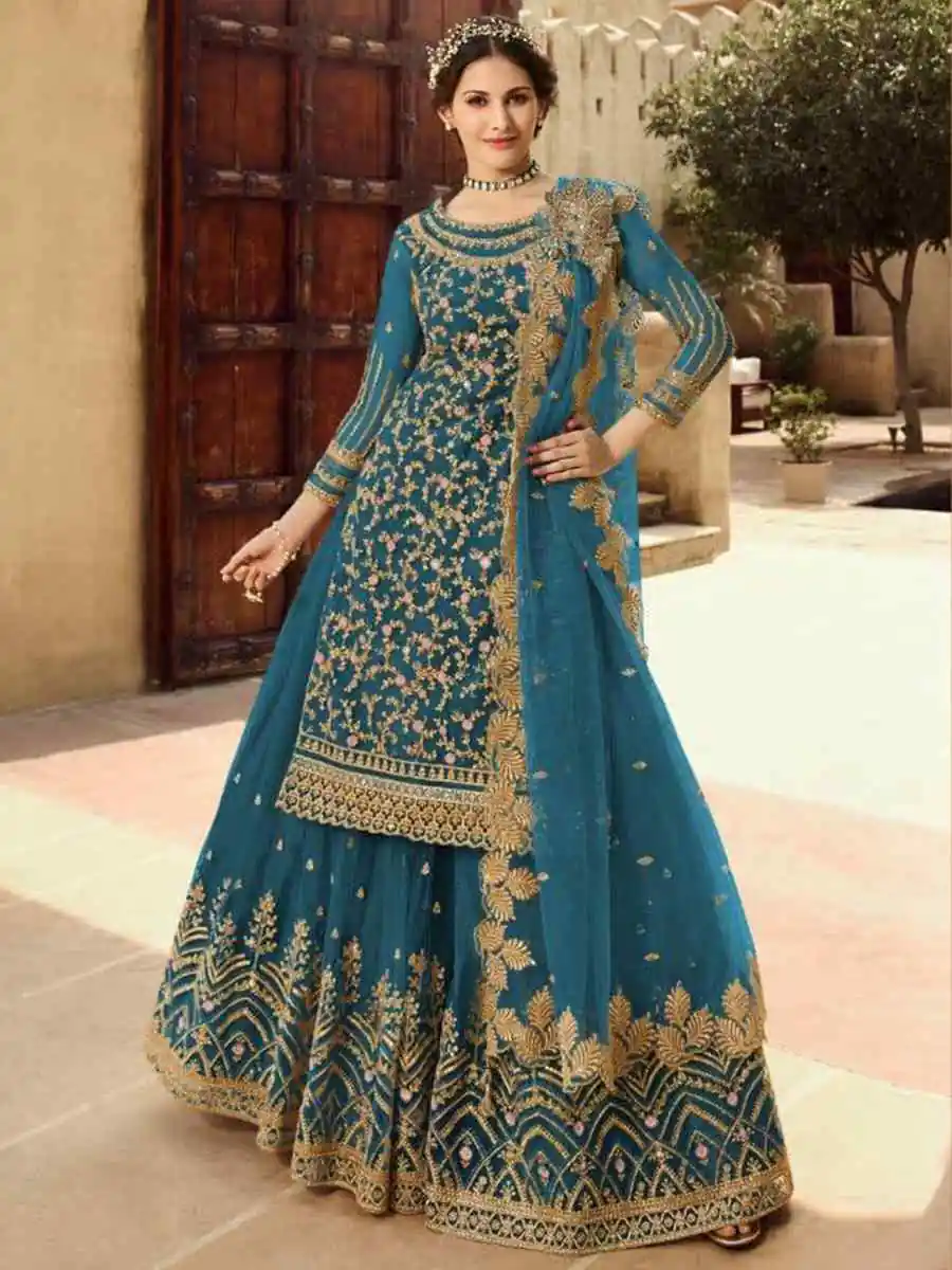 DS 15030 Blue Soft Net Salwar Suit Perfect for Wedding, Party, Baisakhi, Makar Sankranti, Pongal – . Special Price ₹2649. Delivery 4-6 Working | Jump Suits, Salwar suit, Casual Suits, Creative suits, Designer Suits, Palazzo Suits, Party Wear Suits, Patiala Suits, Straight Suits