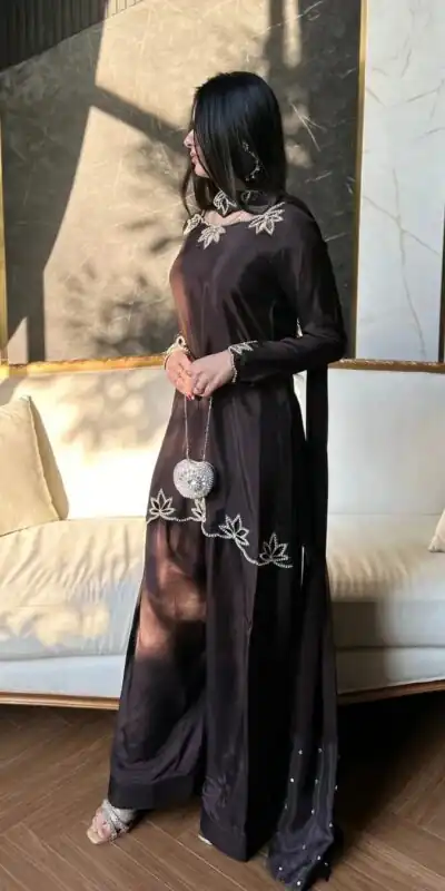 NF 1270 Brown Natural Crep Salwar Suit Brown with Embroidery Work. Exclusive Offer ₹1899. Delivery 4-6 Working Days. Shop now. | Jump Suits, Salwar suit, Casual Suits, Creative suits, Designer Suits, Palazzo Suits, Party Wear Suits, Patiala Suits, Straight Suits