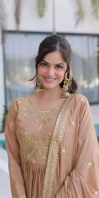 KA 1233 Chiku Super Silk Salwar SuitPerfect for Wedding, Party, Sangeet, Family Gatherings, Reception – . Festive Deal ₹2649. Delivery 4-6 Working Da | Jump Suits, Salwar suit, Casual Suits, Creative suits, Designer Suits, Palazzo Suits, Party Wear Suits, Patiala Suits, Straight Suits