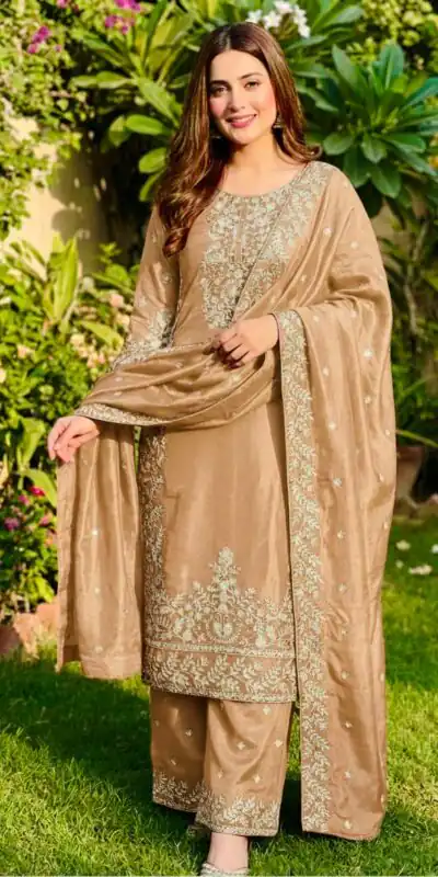 SRK 5316 Cream Organza Silk Salwar Suit Perfect for Wedding, Party, Makar Sankranti, Eid, Durga Puja – . Affordable Price ₹2149. Delivery 4-6 Workin | Jump Suits, Salwar suit, Casual Suits, Creative suits, Designer Suits, Palazzo Suits, Party Wear Suits, Patiala Suits, Straight Suits