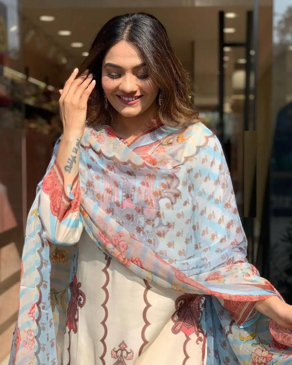 DC G24 Off White in Maslin Digital Print Salwar Suit . Wedding, Party, Festive, Events, Introductory Price ₹1649. Delivery 4-6 Working Days. Shop now. | Jump Suits, Salwar suit, Casual Suits, Creative suits, Designer Suits, Palazzo Suits, Party Wear Suits, Patiala Suits, Straight Suits