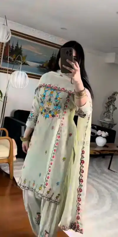 MD 3052 Pista Color Chinon Silk Salwar Suit with Embroidery Work. Online Get it for ₹2099. Delivery 4-6 Working Days. Shop now. | Jump Suits, Salwar suit, Casual Suits, Creative suits, Designer Suits, Palazzo Suits, Party Wear Suits, Patiala Suits, Straight Suits