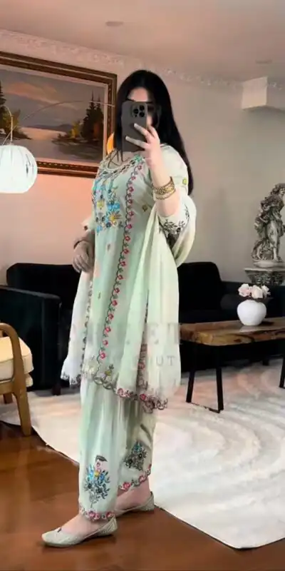 MD 3052 Pista Color Chinon Silk Salwar Suit with Embroidery Work. Online Get it for ₹2099. Delivery 4-6 Working Days. Shop now. | Jump Suits, Salwar suit, Casual Suits, Creative suits, Designer Suits, Palazzo Suits, Party Wear Suits, Patiala Suits, Straight Suits