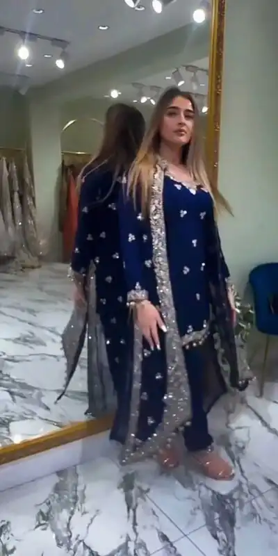 ST 1151 Navy Blue Color Dual Tone Star Georgette Salwar Suit with Embroidery Work. Affordable Price ₹2049. Delivery 4-6 Working Days. Shop now. | Jump Suits, Salwar suit, Casual Suits, Creative suits, Designer Suits, Palazzo Suits, Party Wear Suits, Patiala Suits, Straight Suits