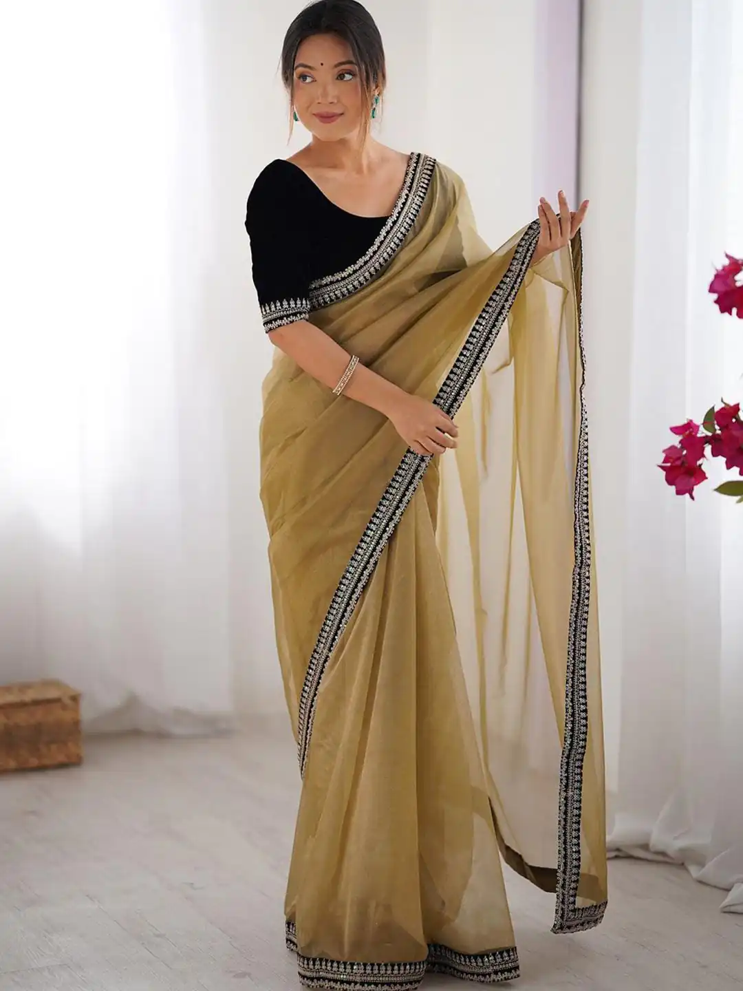 SC 1017 Gold Soft Twil Net Silk Saree Perfect for Wedding, Party, Temple Visit, Reception, Sangeet – . Now at just ₹1699. Delivery 4-6 Working Days. | Sarees, Bollywood Sarees, Creative Sarees, Designer Sarees, Embroidered Sarees, Ethnic Saree, Modern Digital sarees, Party Wear Sarees