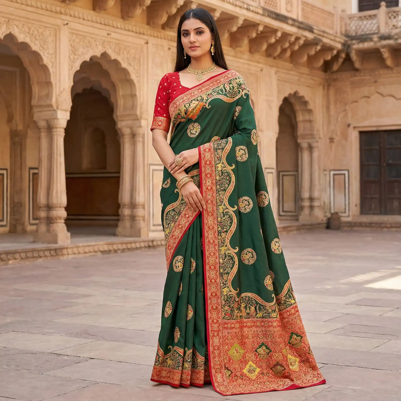 MB 50 Green Pashmina Silk Saree with Lace Work & Lace Border. Online Festive Deal ₹2399. Delivery 4-6 Working Days. Shop now. | Sarees, Bollywood Sarees, Creative Sarees, Designer Sarees, Embroidered Sarees, Ethnic Saree, Modern Digital sarees, Party Wear Sarees