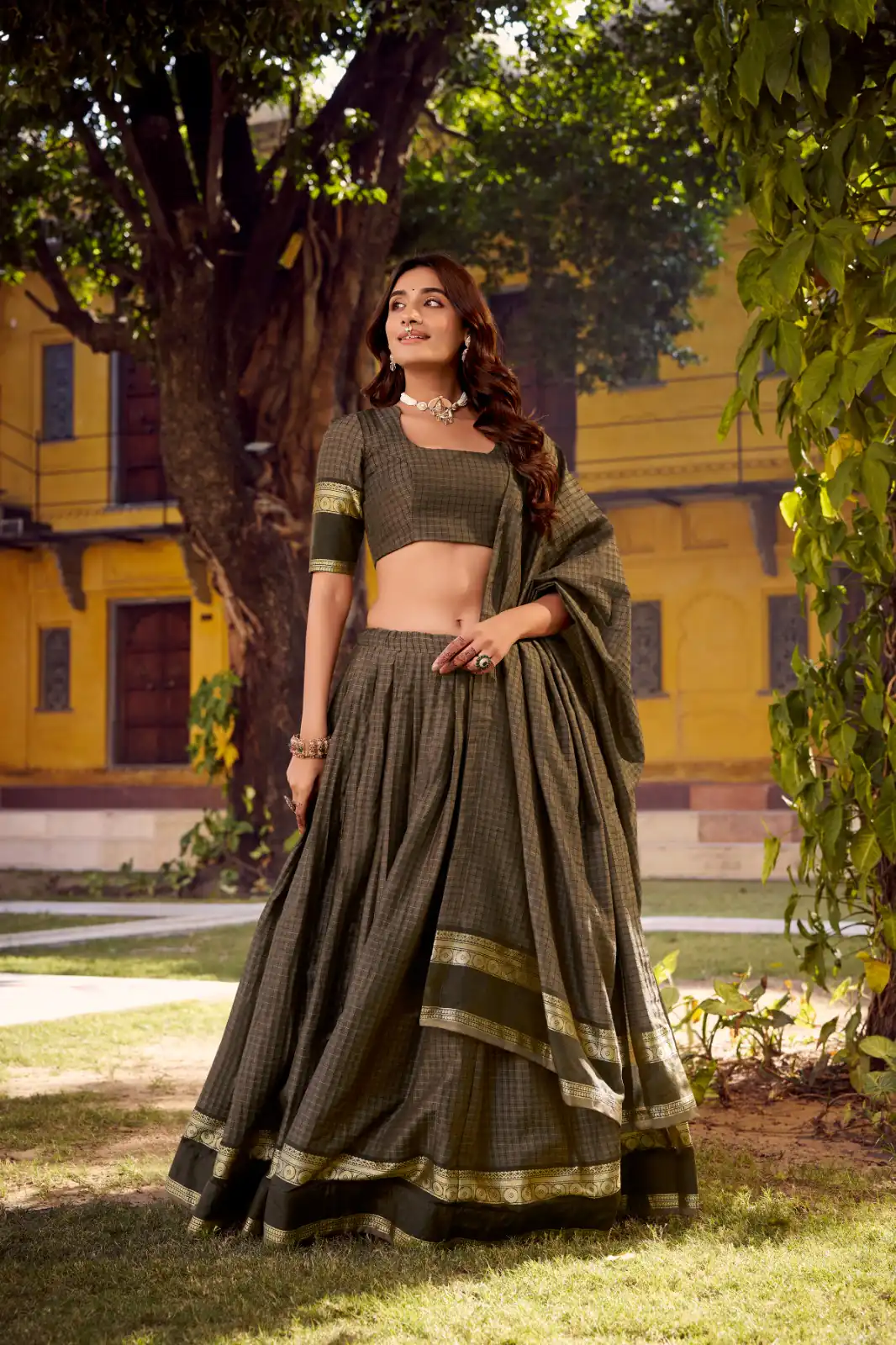 LNB 1900 Grey Color Chettinad Cotton Chex Zari Work Lehenga Choli . Now at just ₹3249. Delivery 4-6 Working Days. Shop now. | Lehenga, Bollywood Lehenga, Creative Lehenga, Designer Lehenga, Embroidered Lehenga, Party Wear Lehenga