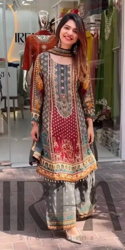 ST 207 Grey Color Georgette Salwar Suit with Embroidery Work. Introductory Price ₹1949. Delivery 4-6 Working Days. Shop now. | Jump Suits, Salwar suit, Casual Suits, Creative suits, Designer Suits, Palazzo Suits, Party Wear Suits, Patiala Suits, Straight Suits