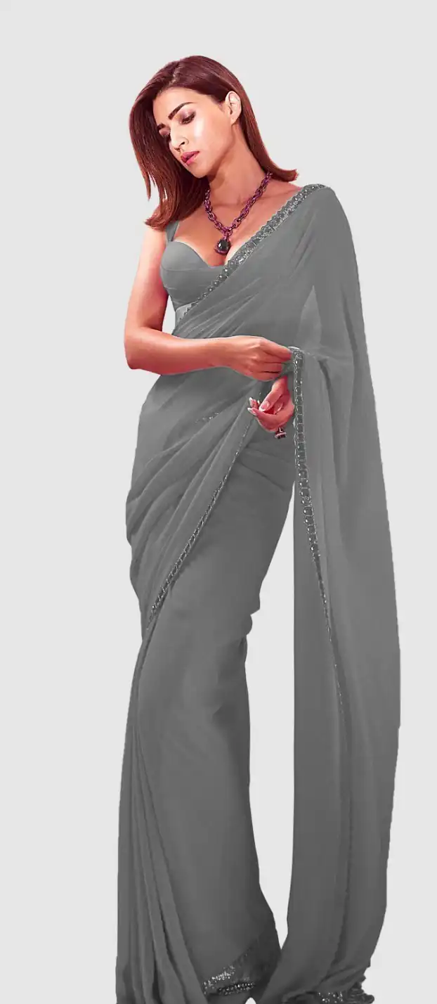 JR 617 Grey Color Georgette Embroidery Deual Sequence Saree Casual, Wedding, Festive, Events Expected Delivery  4-6 Working Days @1649/- | Sarees, Bollywood Sarees, Creative Sarees, Designer Sarees, Embroidered Sarees, Ethnic Saree, Modern Digital sarees, Party Wear Sarees