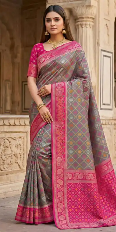 MB 6088 Grey Color Lace Work & Zari Work Sareein Pochampalli Silk. Best Price ₹2049. Delivery 4-6 Working Days. Shop now. | Sarees, Bollywood Sarees, Creative Sarees, Designer Sarees, Embroidered Sarees, Ethnic Saree, Modern Digital sarees, Party Wear Sarees