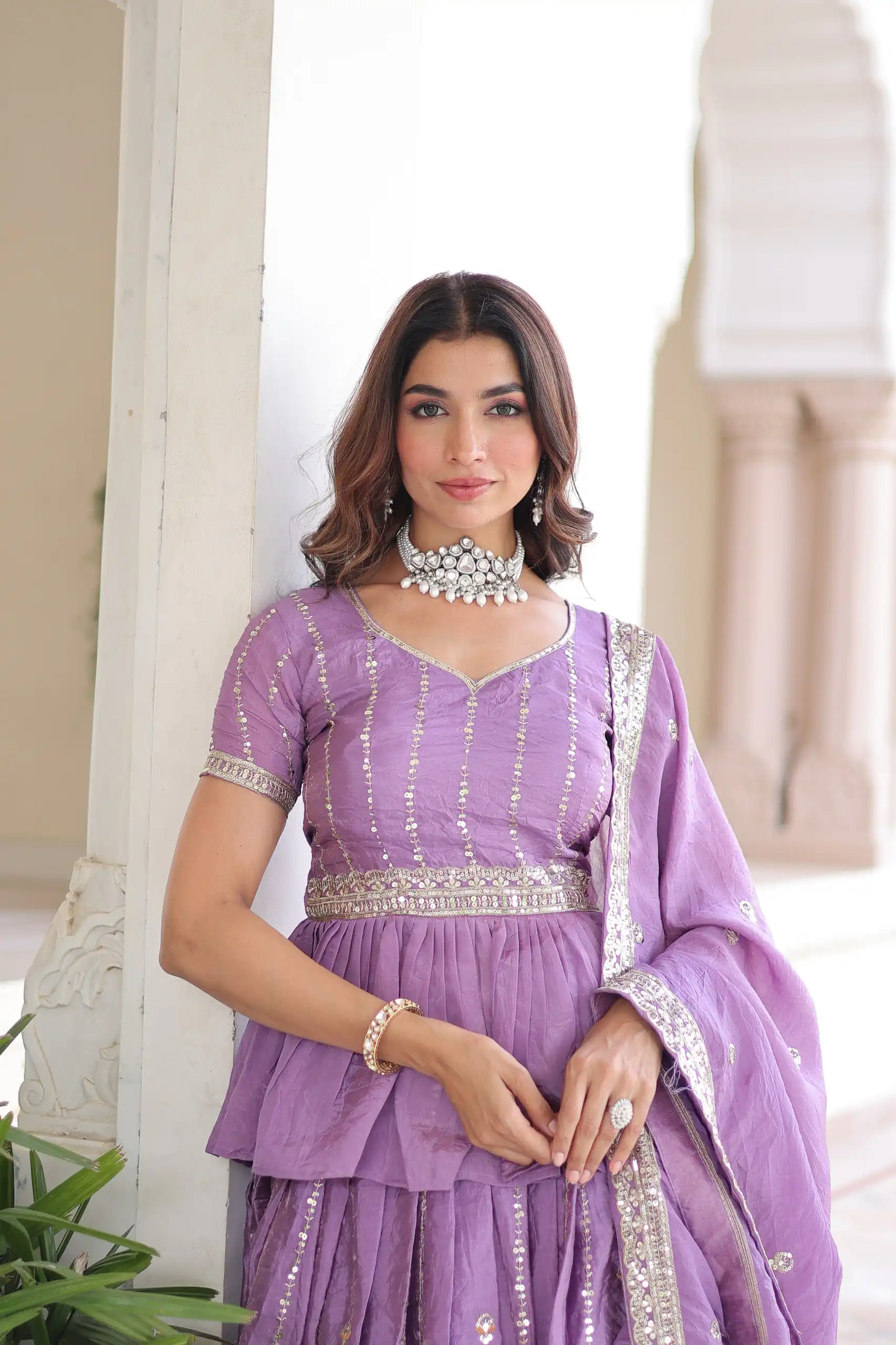 KA 5057 Lavender Gold Crush Lehenga Choli with Embroidery Work & Zari Work. Introductory Price ₹2649. Delivery 4-6 Working Days. Shop now. | Lehenga, Bollywood Lehenga, Creative Lehenga, Designer Lehenga, Embroidered Lehenga, Party Wear Lehenga