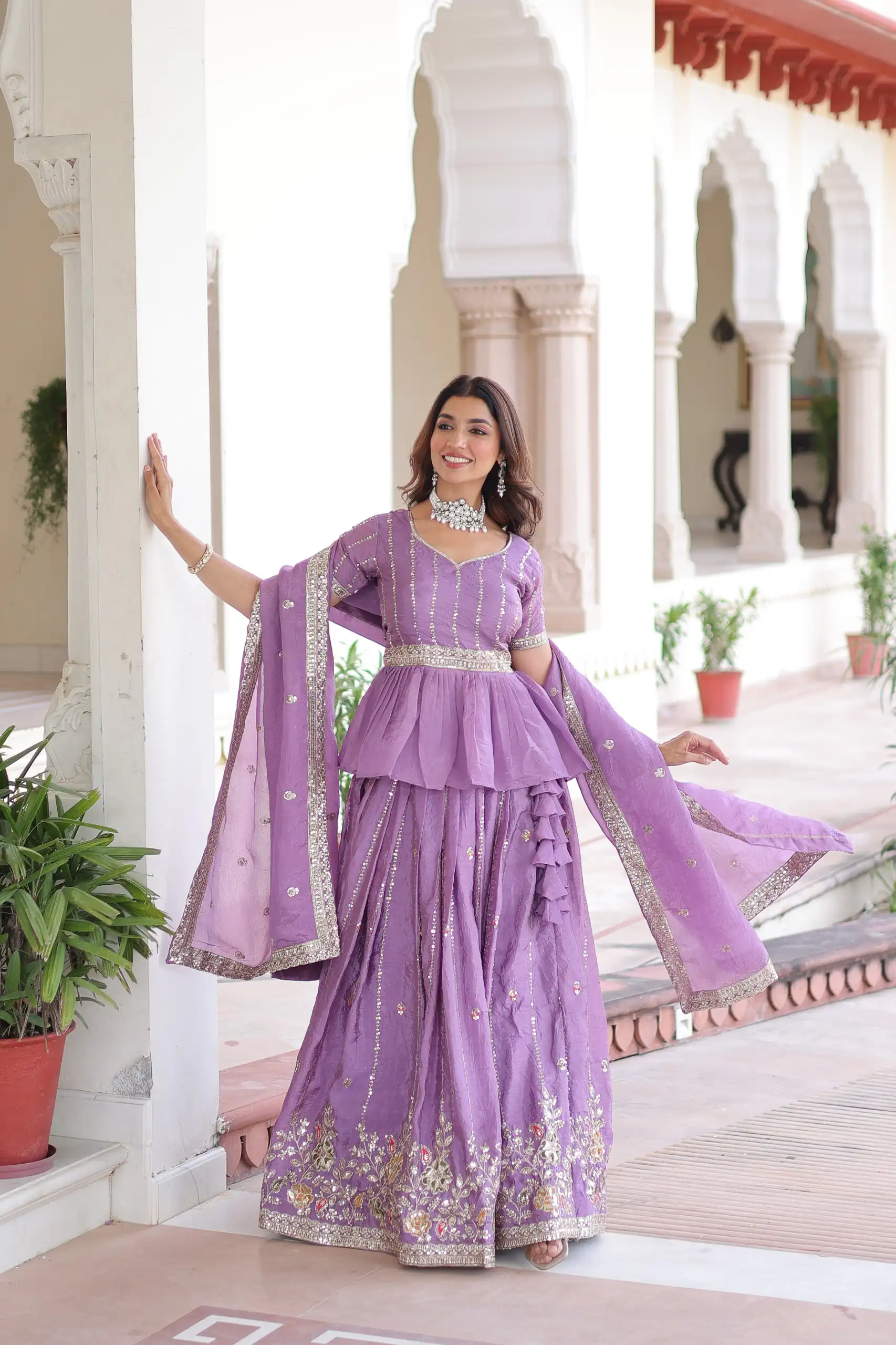 KA 5057 Lavender Gold Crush Lehenga Choli with Embroidery Work & Zari Work. Introductory Price ₹2649. Delivery 4-6 Working Days. Shop now. | Lehenga, Bollywood Lehenga, Creative Lehenga, Designer Lehenga, Embroidered Lehenga, Party Wear Lehenga