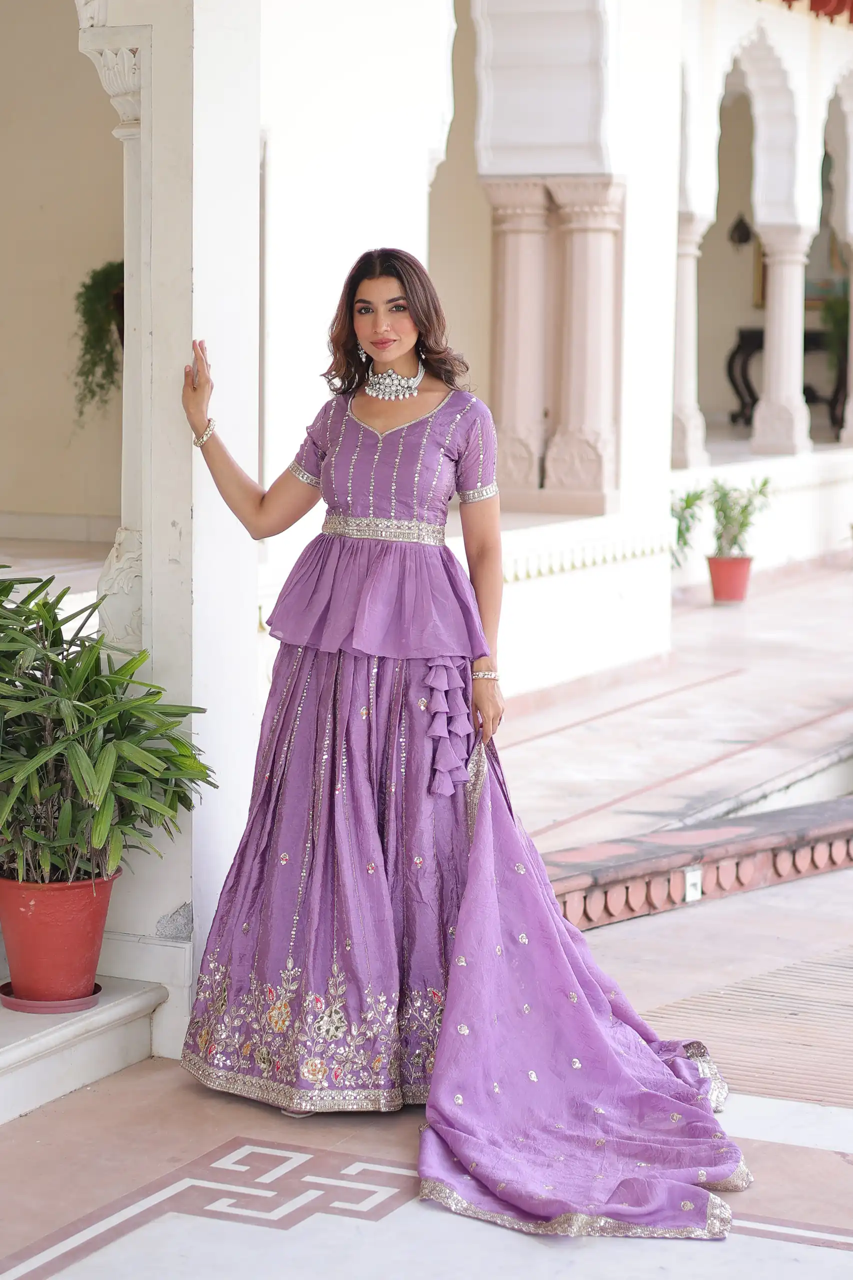 KA 5057 Lavender Gold Crush Lehenga Choli with Embroidery Work & Zari Work. Introductory Price ₹2649. Delivery 4-6 Working Days. Shop now. | Lehenga, Bollywood Lehenga, Creative Lehenga, Designer Lehenga, Embroidered Lehenga, Party Wear Lehenga